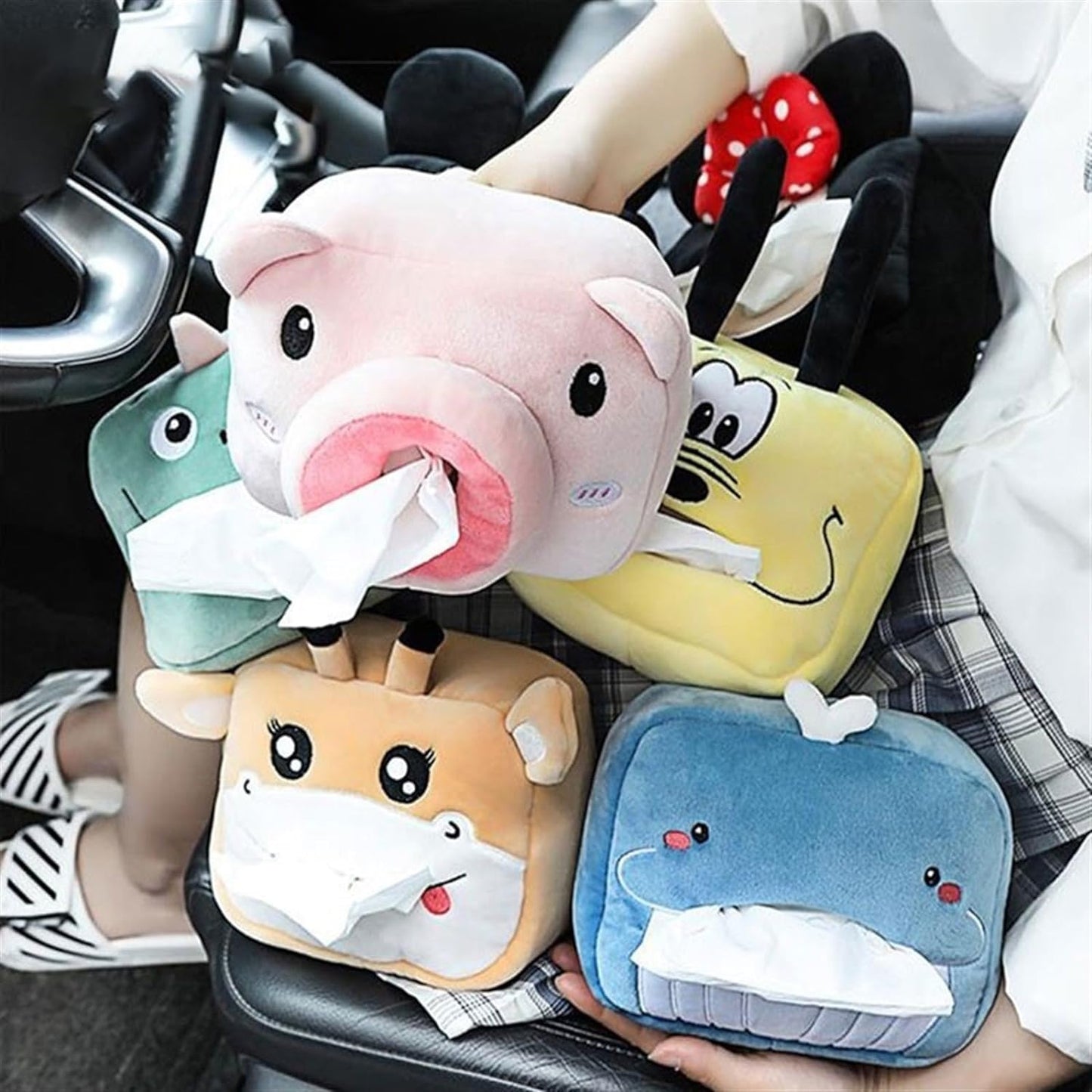 Plush Car Seat Tissue Holder