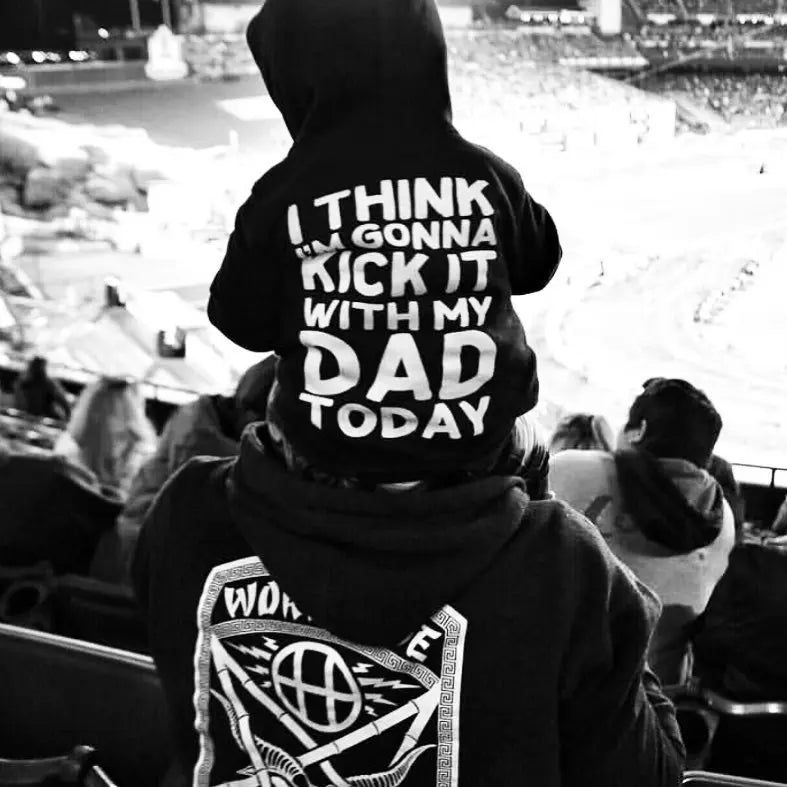 Kick It With Dad Hooded Zip Sweater