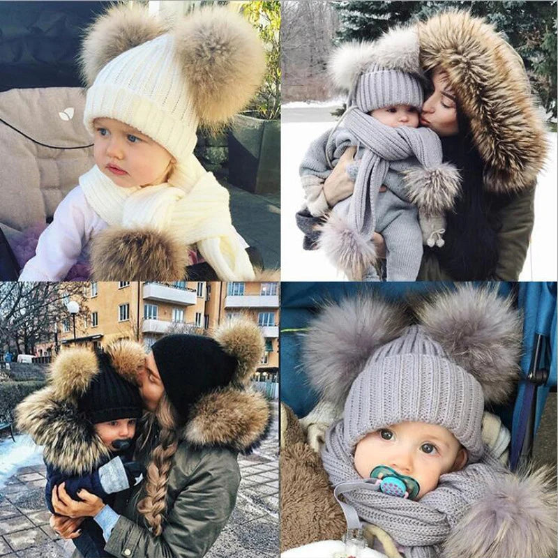 Mommy & Me Pom Pom Hat