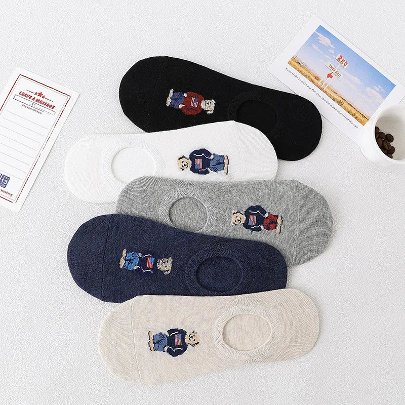 5 Pairs of Bear Ankle Socks