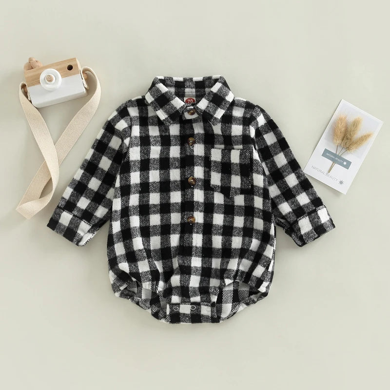 Plaid Collar Bodysuit