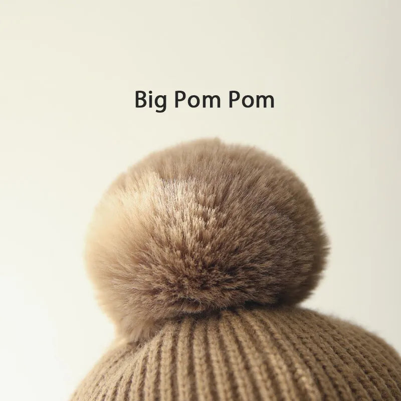 Pom-Pom Beanie with Earflap