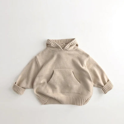 Hoodie Knit Pullover with Pocket