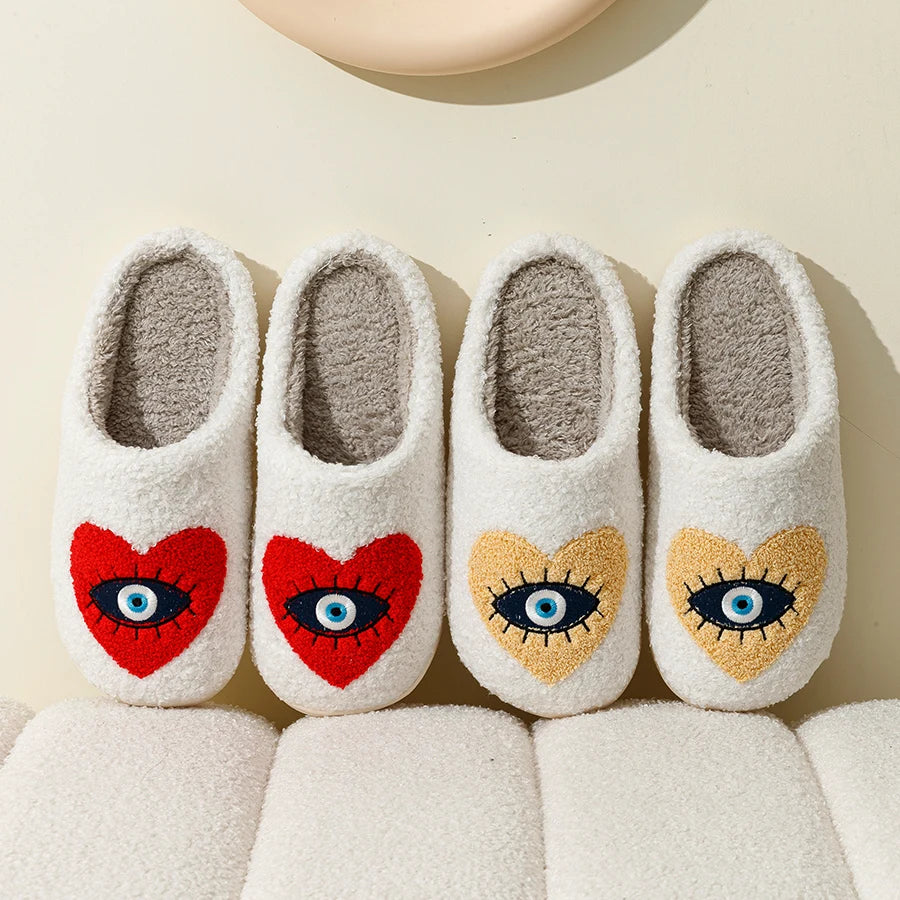 Heart Evil Eye Slippers