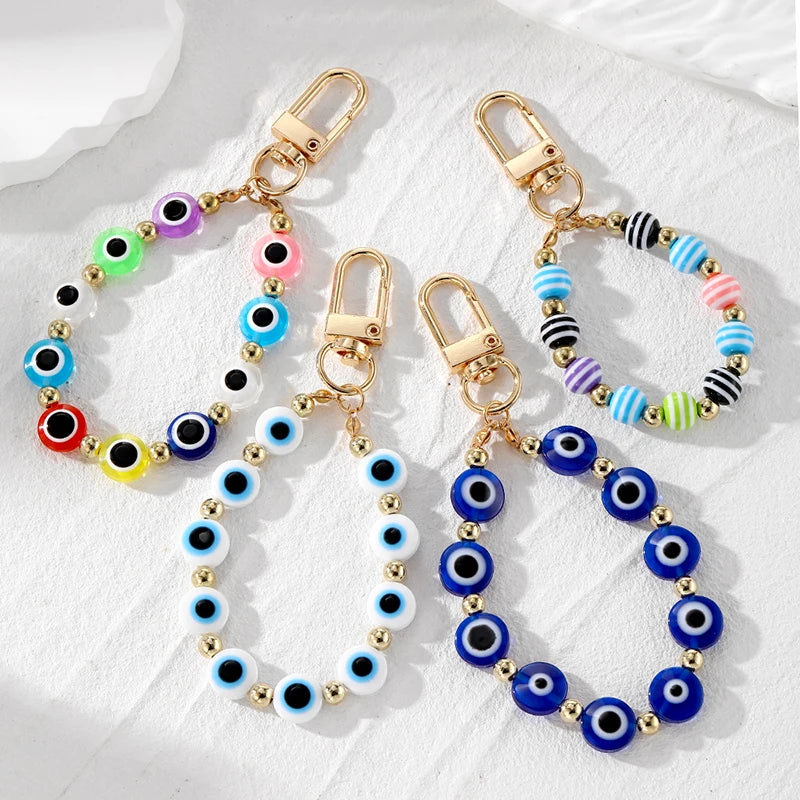 Evil Eye Beaded Keychain