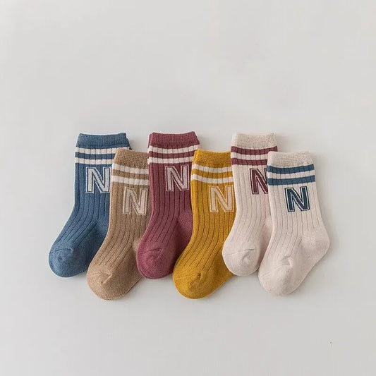 Letter Soft Cotton Socks (3 Pairs)