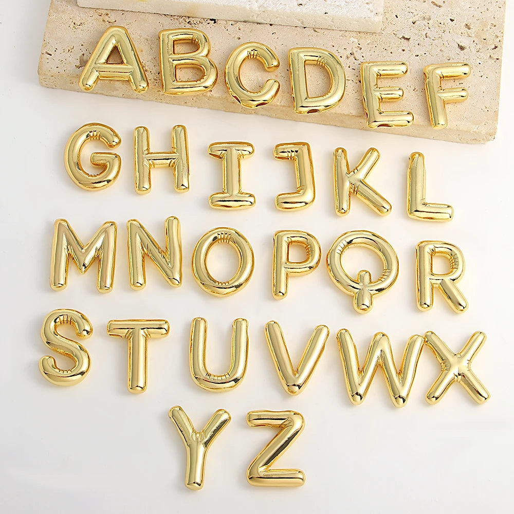 Gold Plated Bubble Letter Necklace