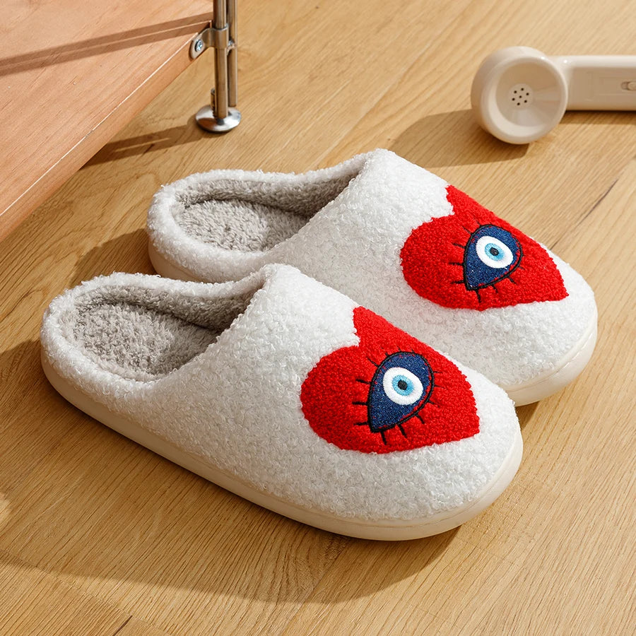 Heart Evil Eye Slippers