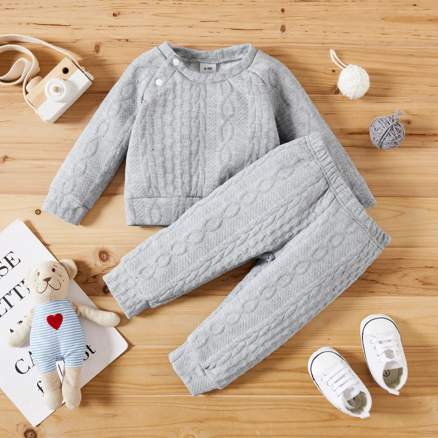 Cable Knit 2-Piece Sweatsuit