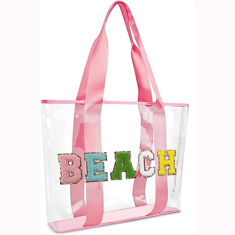 Large Transparent Patch Beach Bag