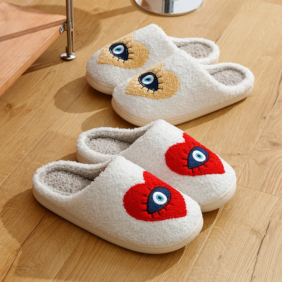 Heart Evil Eye Slippers