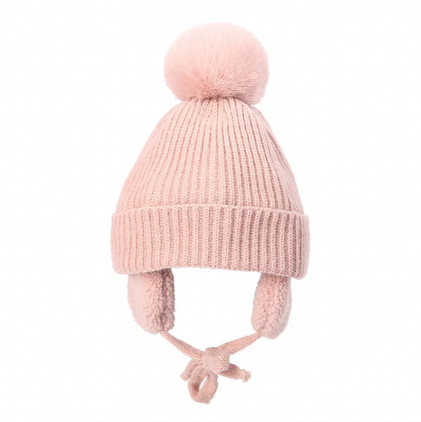 Pom-Pom Beanie with Earflap