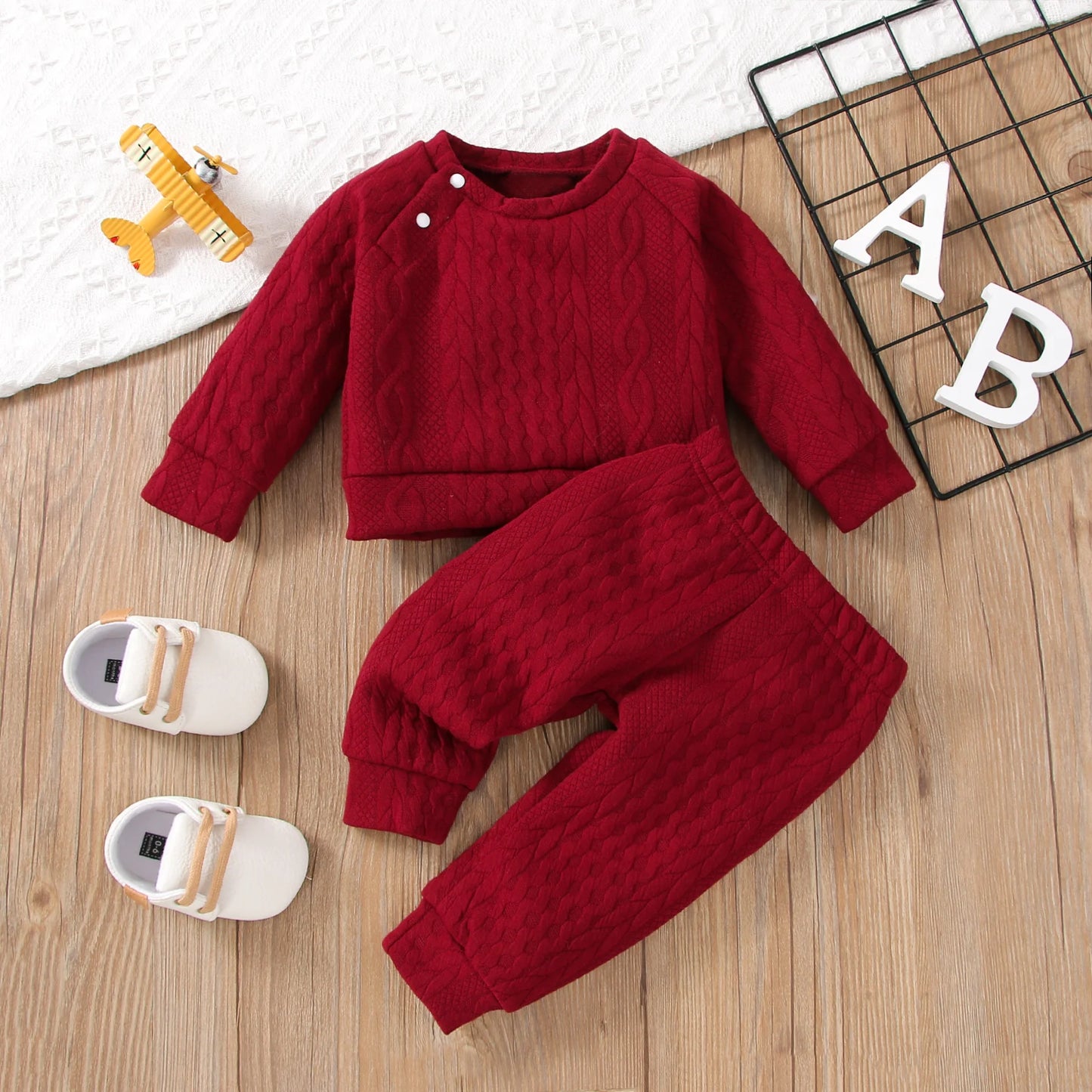 Cable Knit 2-Piece Sweatsuit