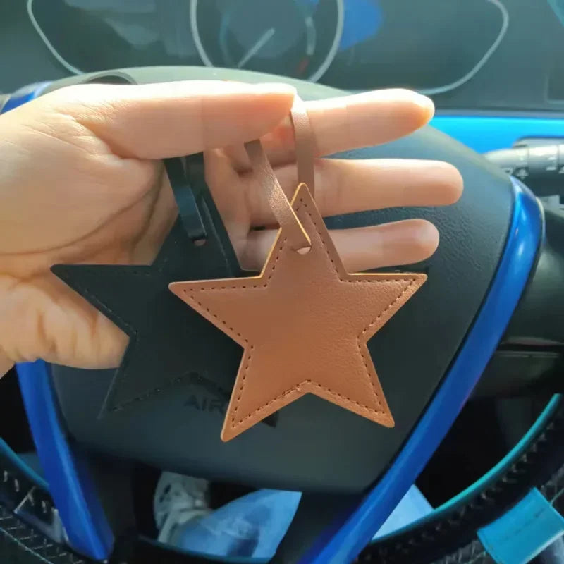Leather Star Keychain