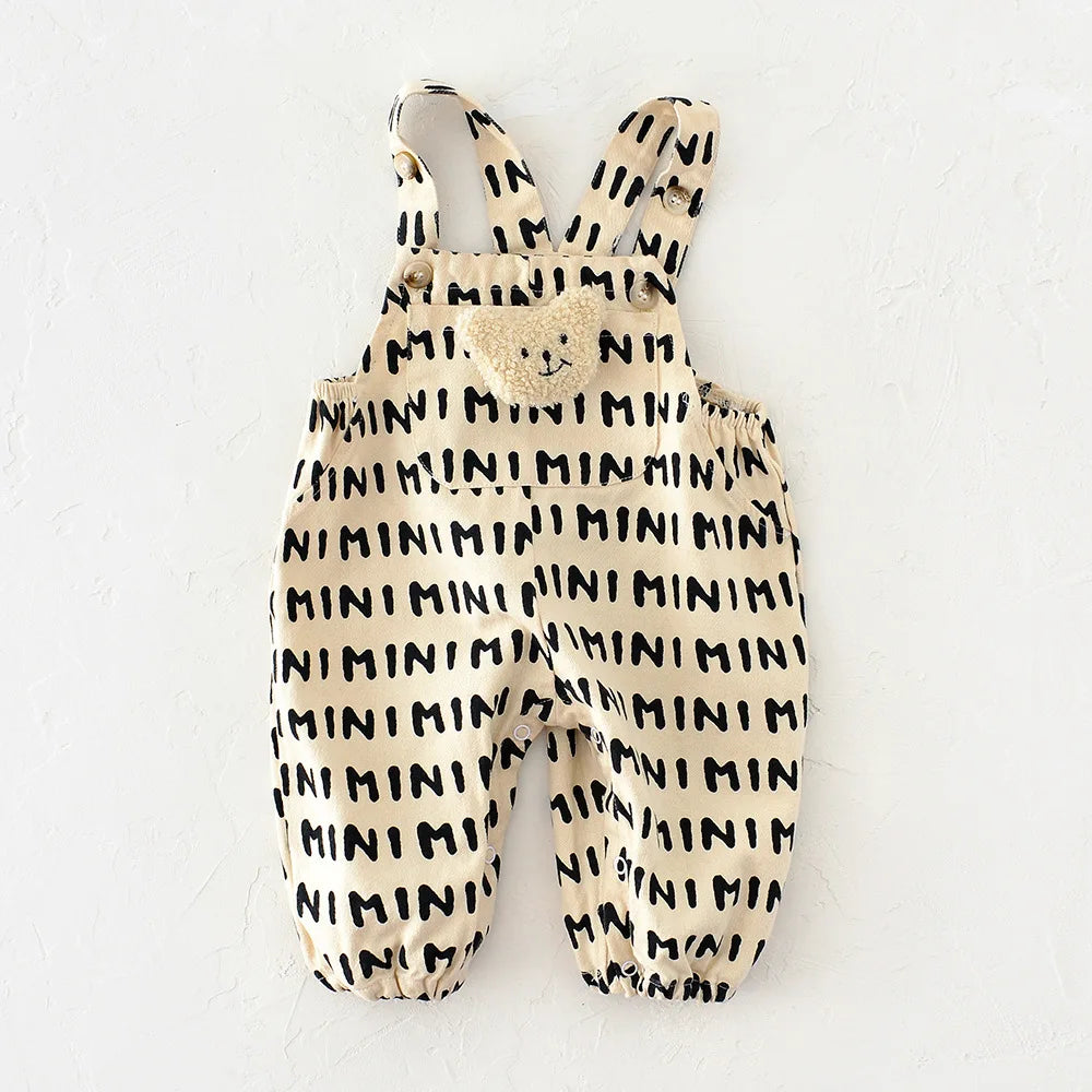 Bear Pattern Overalls