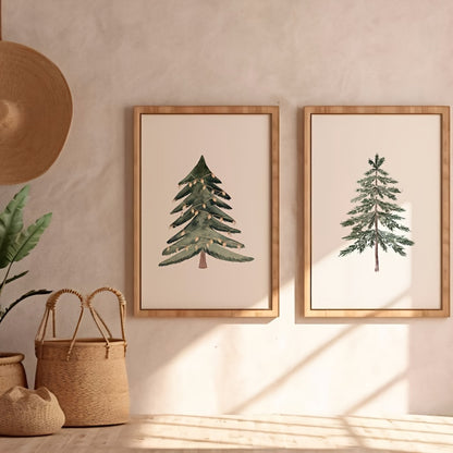 Set of 3 Christmas Tree Canvas Art Prints