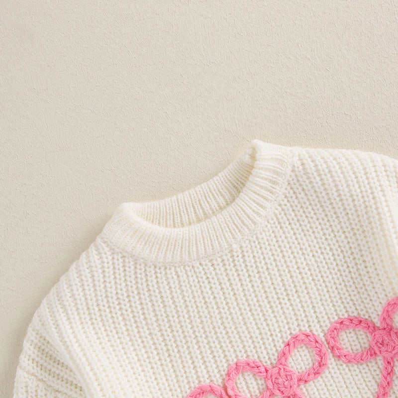 Bow Embroidery Sweater