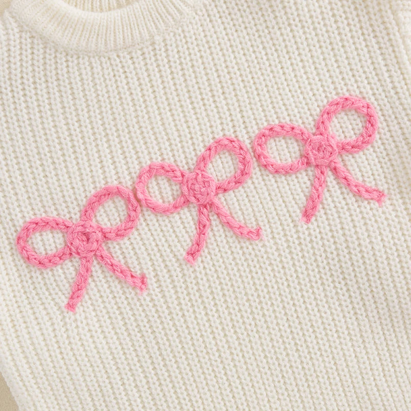 Bow Embroidery Sweater