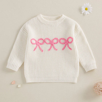 Bow Embroidery Sweater