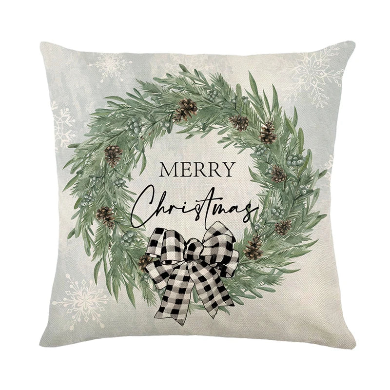 Linen Feel Christmas Cushion Cover