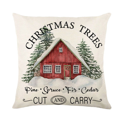 Linen Feel Christmas Cushion Cover