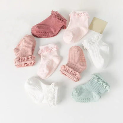 4 Pairs of Baby Cotton Socks (non slip)