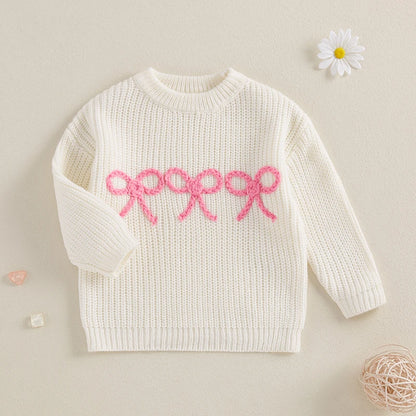 Bow Embroidery Sweater