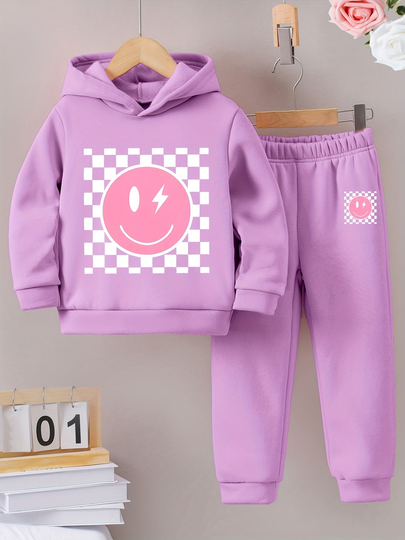 Smiley 2-Piece Fleece Lined Set