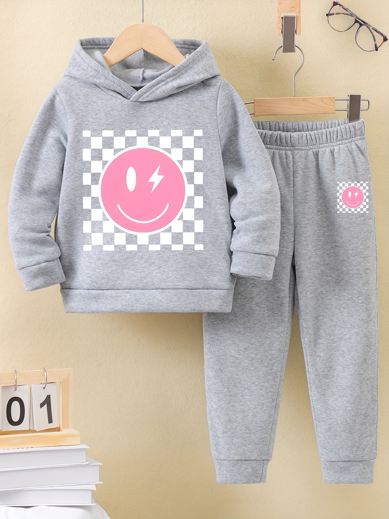 Smiley 2-Piece Fleece Lined Set